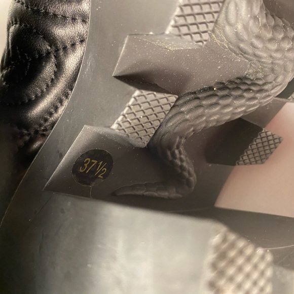 Gucci G rhombus boots block heels leather black 37.5 - Picture 13 of 13